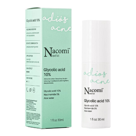 Nacomi Next Level, serum met glycolzuur 10%, voor de nacht, 30 ml