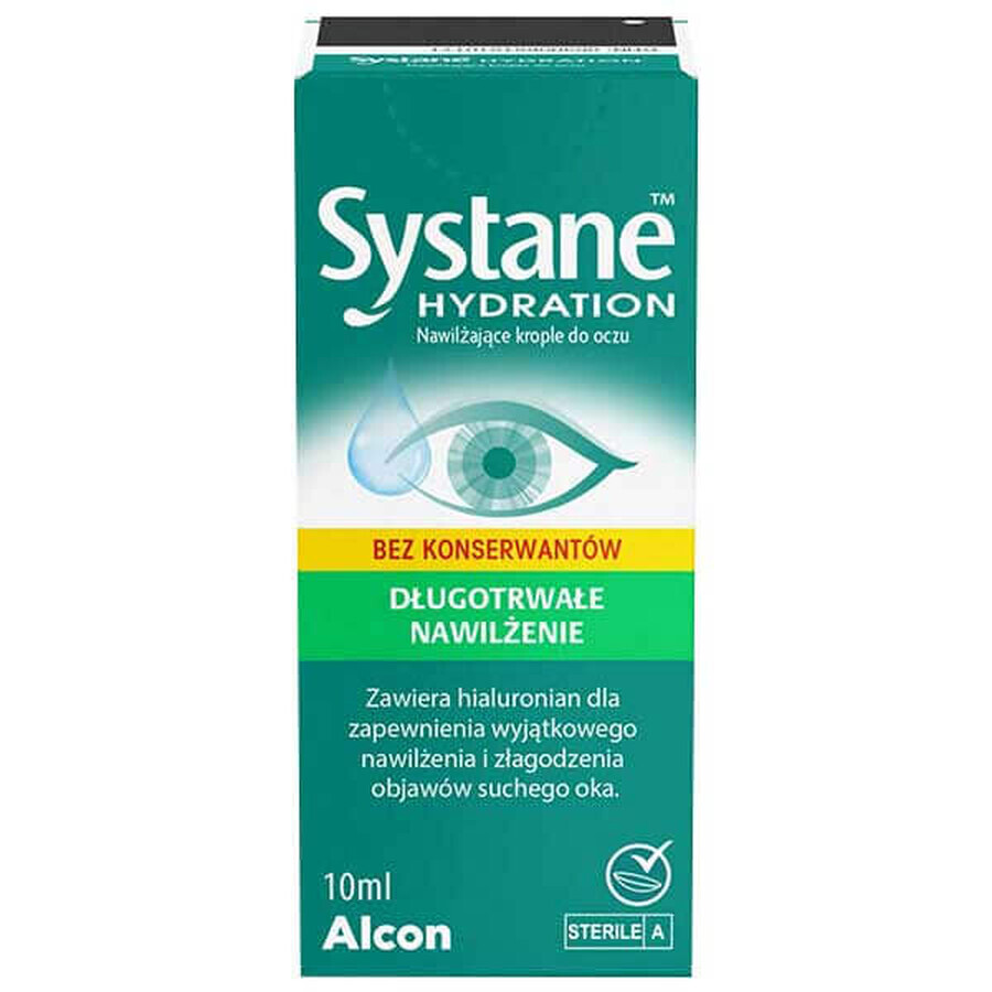 Systane Hydration, hydrating eye drops, preservative free, 10 ml