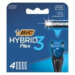 BIC Flex 3 Hybrid, exchangeable refills, 4 pieces