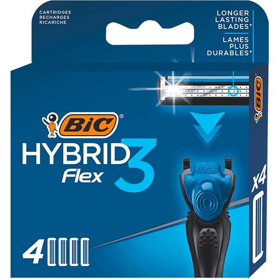 BIC Flex 3 Hybrid, exchangeable refills, 4 pieces