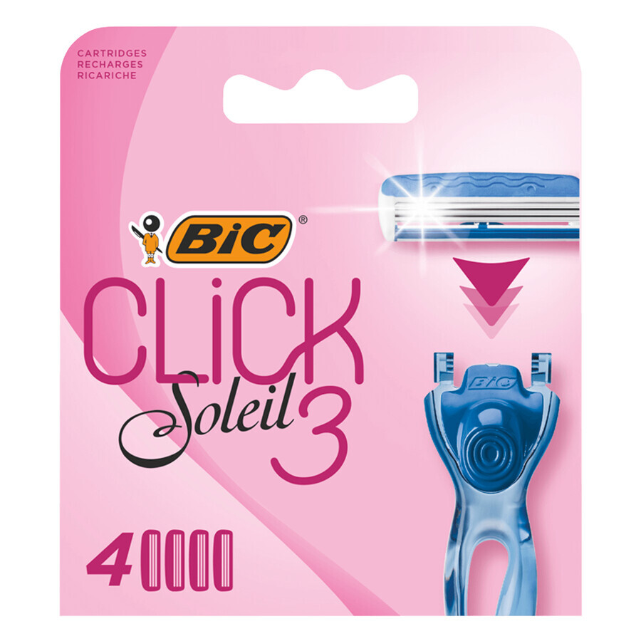 BIC Soleil Click 3, wisselpatronen, 4 stuks