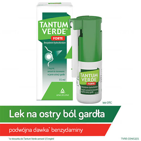 Tantum Verde Forte 3 mg/ml, mond- en keelspray, 15 ml