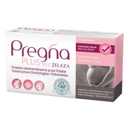 Pregna Plus without iron, for pregnant women, 30 capsules