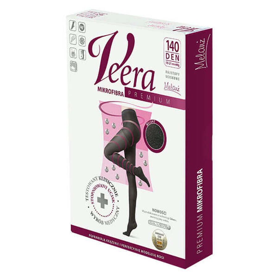 Veera Premium, Microvezel compressiepanty, 140 den, maat 5, gemêleerd