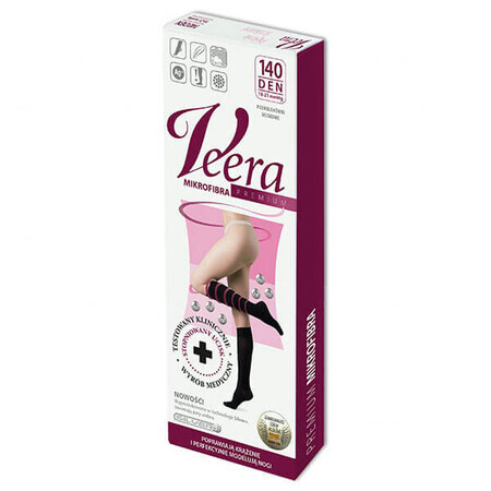 Veera Premium, calze al ginocchio, 140 den, taglia M, nero