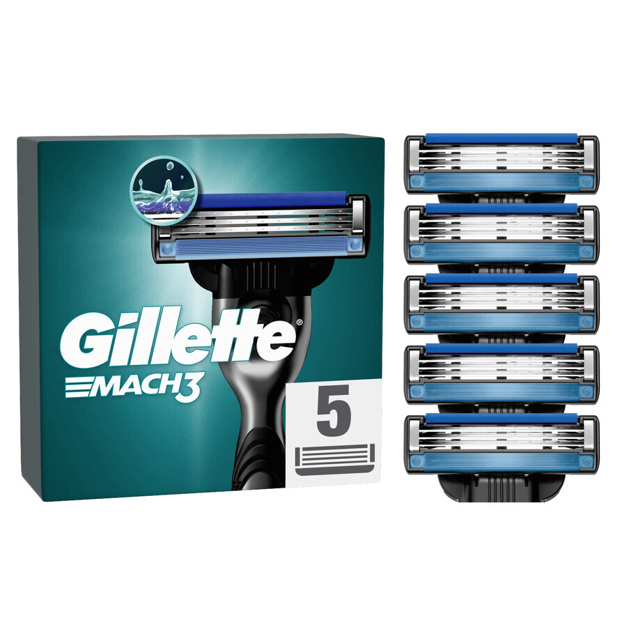 Gillette Mach 3, vervangingspatronen, 5 stuks