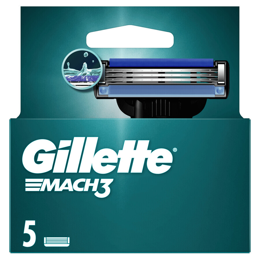 Gillette Mach 3, vervangingspatronen, 5 stuks