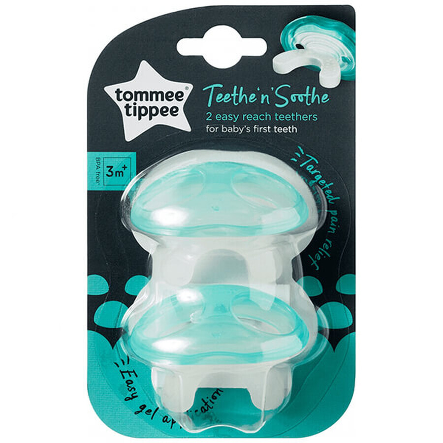 Tommee Tippee Closer to Nature, kauwgom speen met handvat, fase 1, vanaf 3 maanden, 2 stuks