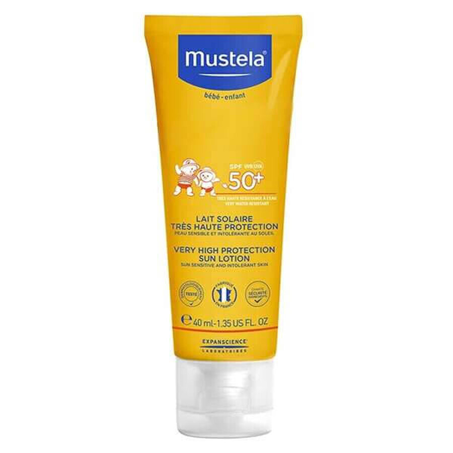 Mustela Sun set, Baby onderweg - huid met neiging tot atopie, zonnemelk, SPF 50, 40 ml + Stelatopia, gezichtscrème, 40 ml