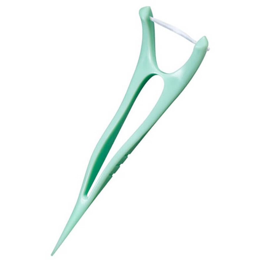 Jordan Easy Reach Flosser, 2-in-1 Dental Flosser and Toothpicks, Mint, 25 Count