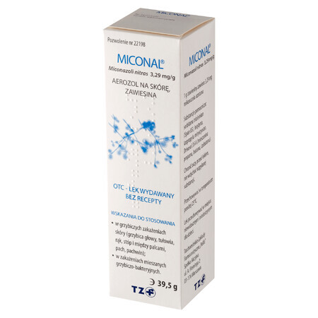 Miconal 3,29 mg/g, spray cutaneo, sospensione, 39,5 g