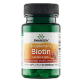 Swanson Biotin Supplementmelts, Biotin 5000 µg, Cherry Flavor, 60 Chewable Tablets