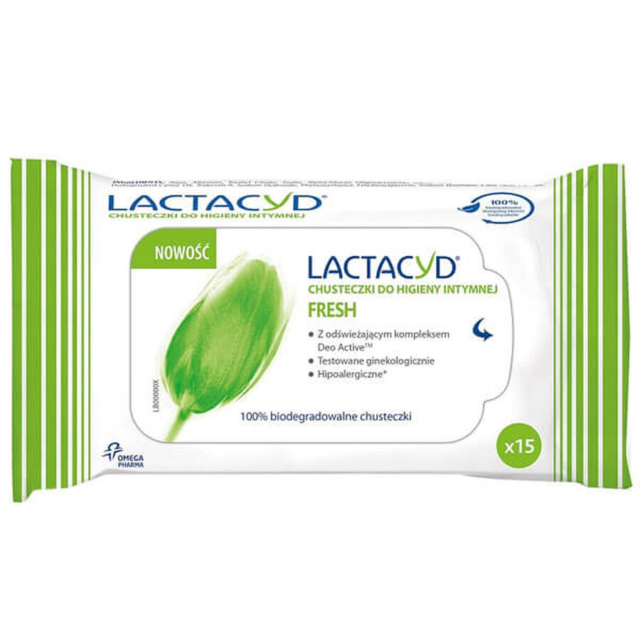 Lactacyd Fresh, intieme hygiënedoekjes, 15 stuks