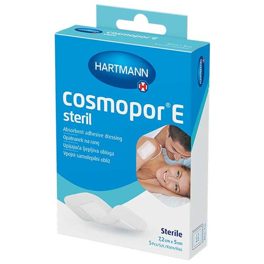 Cosmopor E, pansament, steril, autoadeziv, cu strat absorbant, 7,2 cm x 5 cm, 5 buc