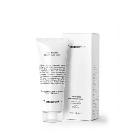 Masque de nuit anti-âge au niacinamide et au rétinol, 75 ml, Transparent Lab