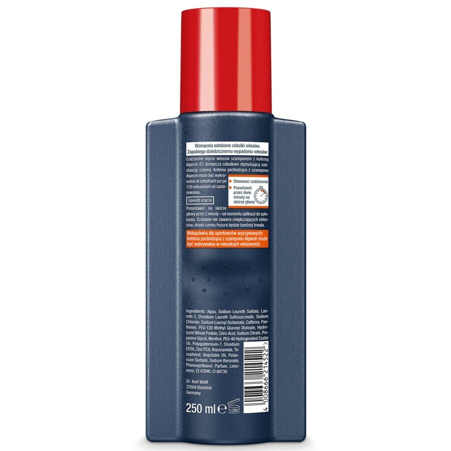 Alpecin Cafeïne, haarshampoo C1, 250 ml