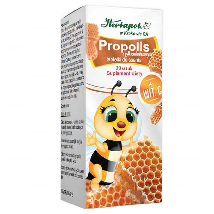 Herbapol Propolis met stuifmeel, 30 zuigtabletten