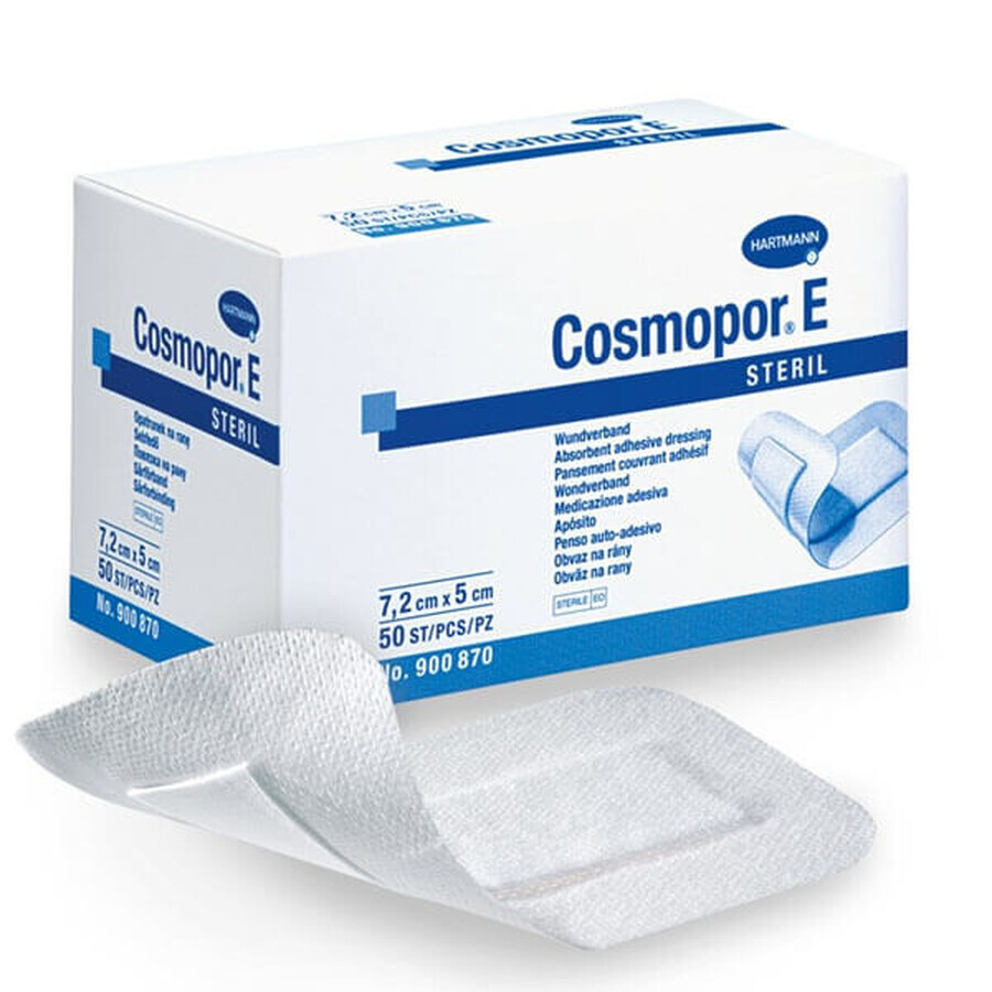 Cosmopor E, chirurgisch wondverband, steriel, 7,2 cm x 5 cm, 50 st.