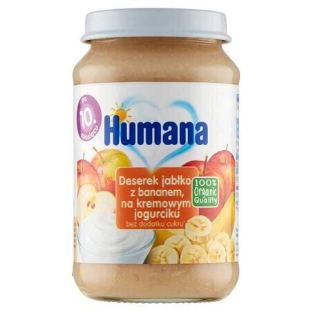 Humana 100% Biologisch, appel en banaan op romige yoghurt, na 10 maanden, 190 g 