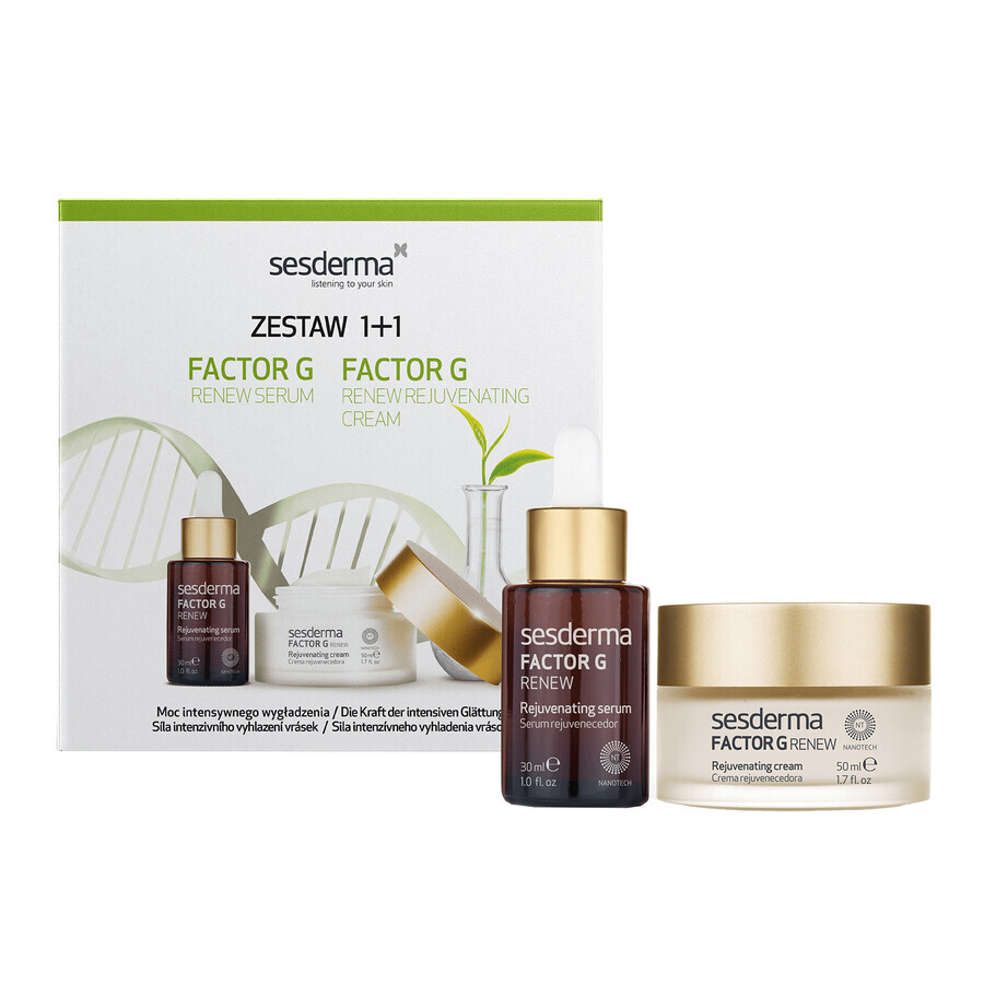 Kit Sesderma Factor G Renew, cremă de față întineritoare, 50 ml + ser întineritor, 30 ml