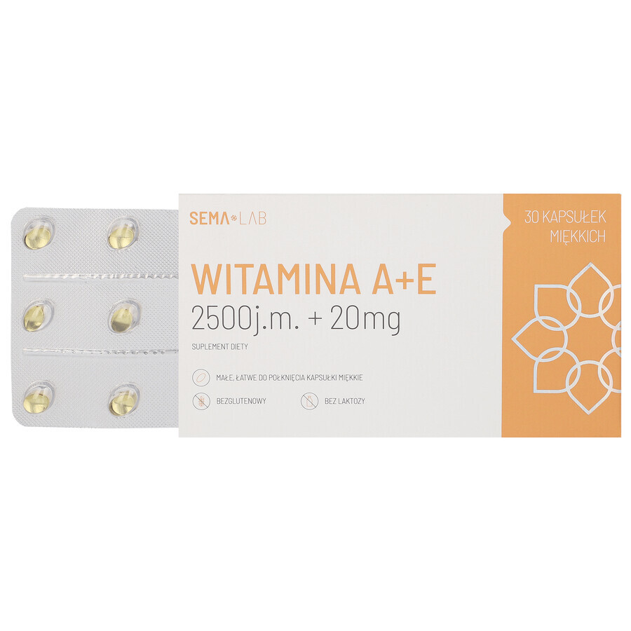 SEMA Lab Vitamine A+E 2500 IE + 20 mg, 30 capsules