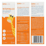 SEMA Lab Vitamine D3 400 UI pour les enfants à partir du 1er jour, gouttes, 10 ml