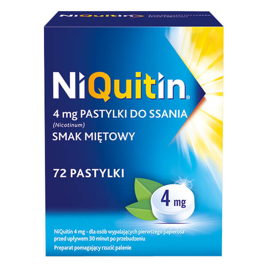 NiQuitin 4 mg, peppermint flavor, 72 tablets