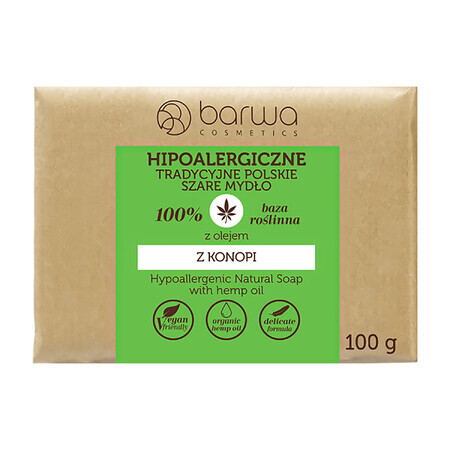 Barwa Hipoalergiczne Tradycyjne Polskie, grijze zeep, hennepolie, 100 g