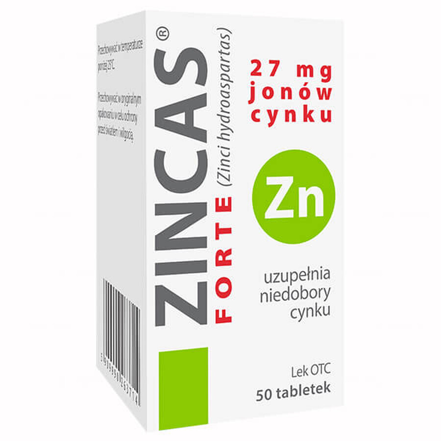 Zinkas Forte 27 mg, 50 tabletten