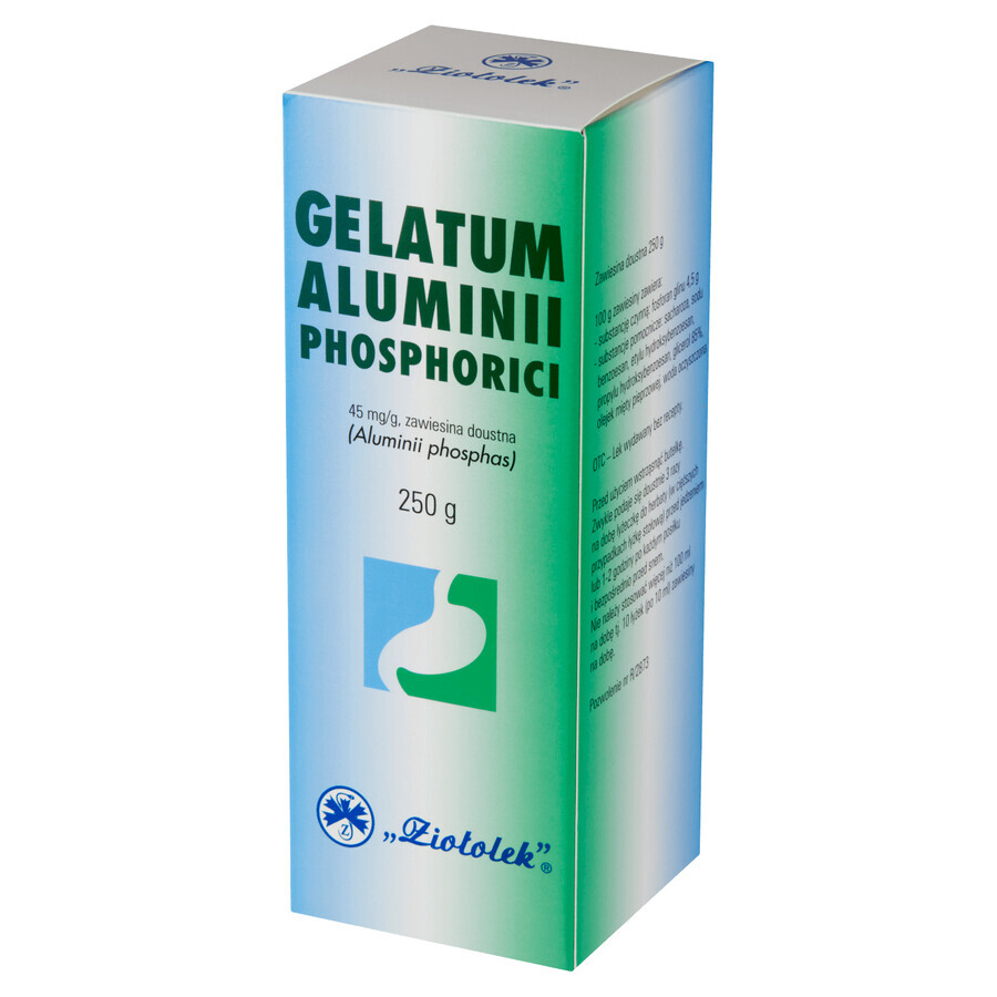 Gelatum Aluminii Phosphorici 45 mg/g, suspensie voor oraal gebruik, 250 g