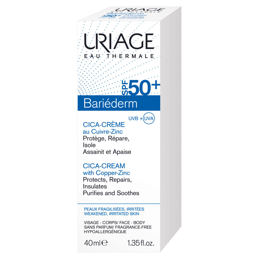 Uriage Bariederm, Cica, crema SPF 50+, 40 ml