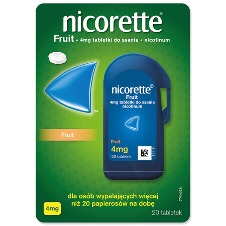 Nicorette Fruit 4 mg, 20 zuigtabletten