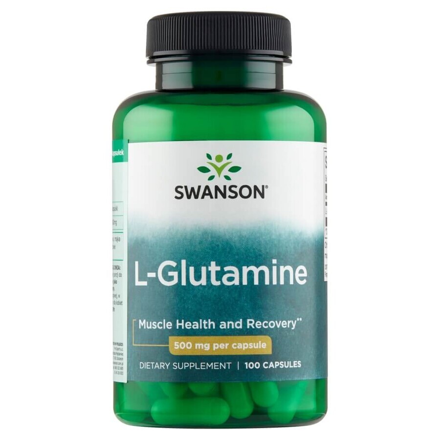 Swanson L-Glutamine, L-Glutamine 500 mg, 100 capsules