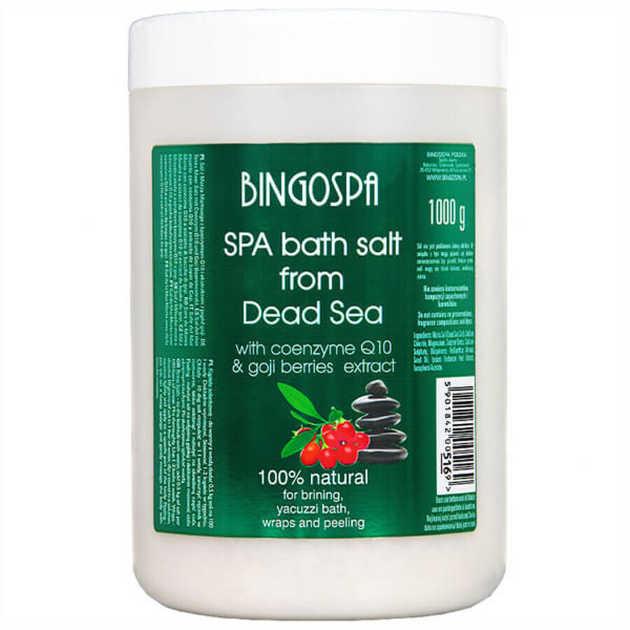 Bingospa, Dode Zeezout met co-enzym Q10 en Goji-bes extract, 1000 g