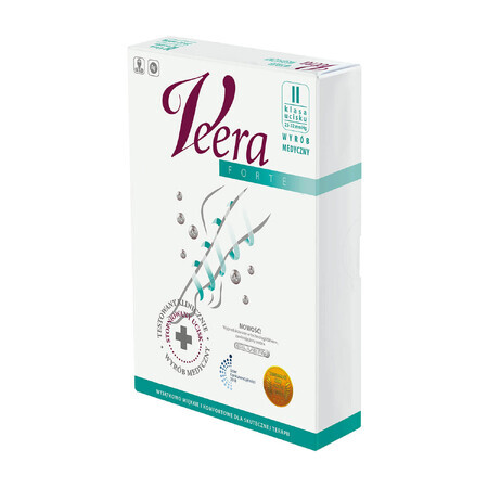 Veera Forte, korte compressiepanty, compressieklasse II, gesloten tenen, maat 5, zwart