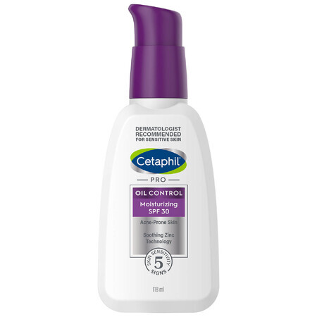 Cetaphil PRO Oil Control, hydraterende en matterende crème, acnegevoelige huid, SPF 30, 118 ml