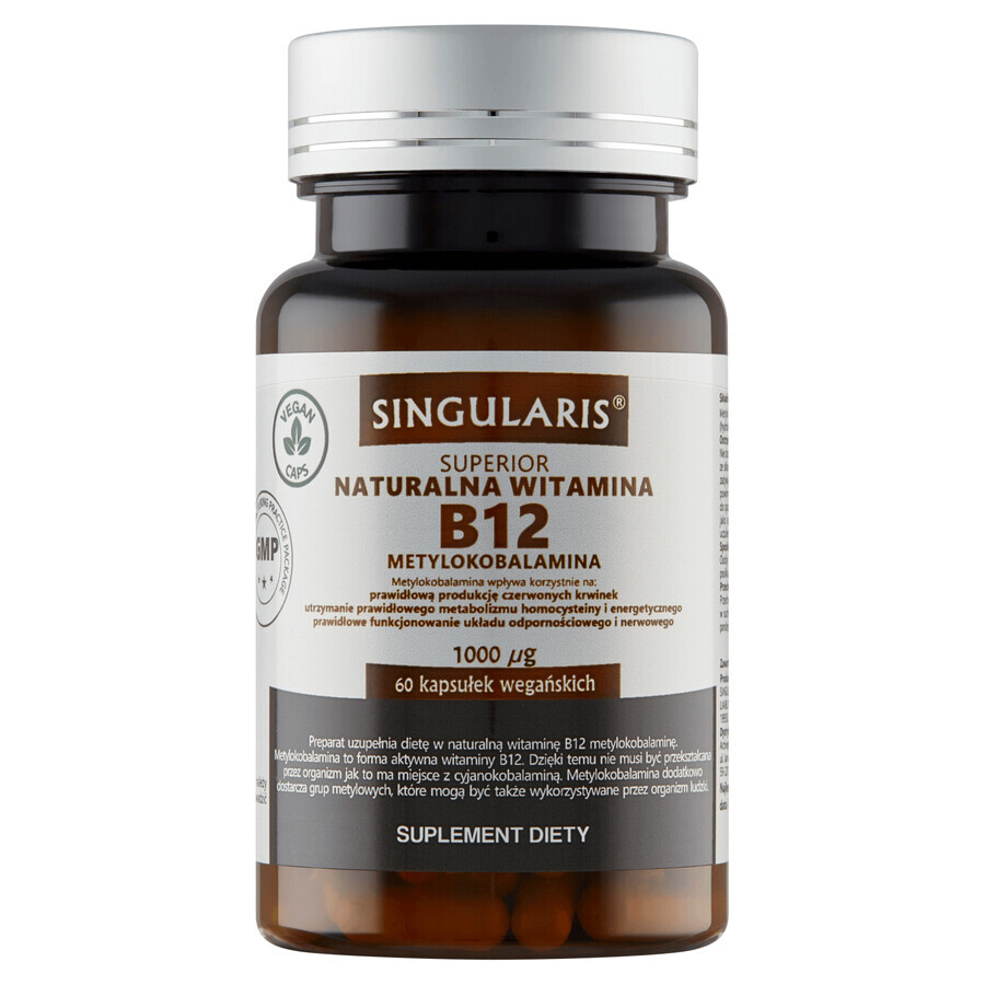 Singularis Superior Natural Vitamin B12 1000 µg, 60 capsule vegane