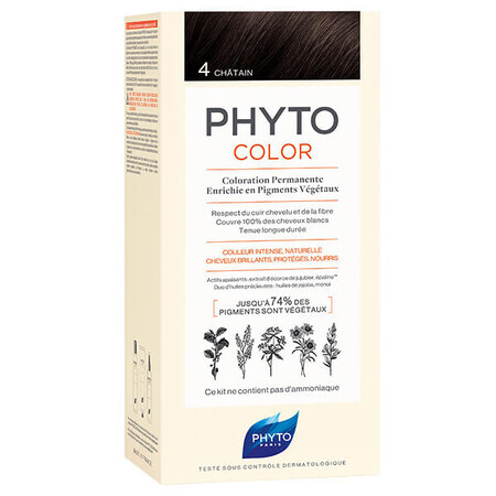 Phyto Color, tinte para el cabello, 4 castaños, 50 ml