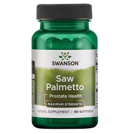 Swanson Zegepalm 320 mg, sabal palm, 60 gelcapsules