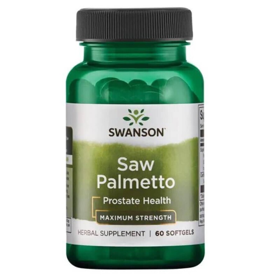 Swanson Zegepalm 320 mg, sabal palm, 60 gelcapsules