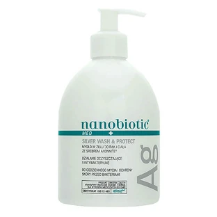 Nanobiotic Med Plus Silver Wash &amp; Protect, hand- en lichaamsgelzeep, 500 ml
