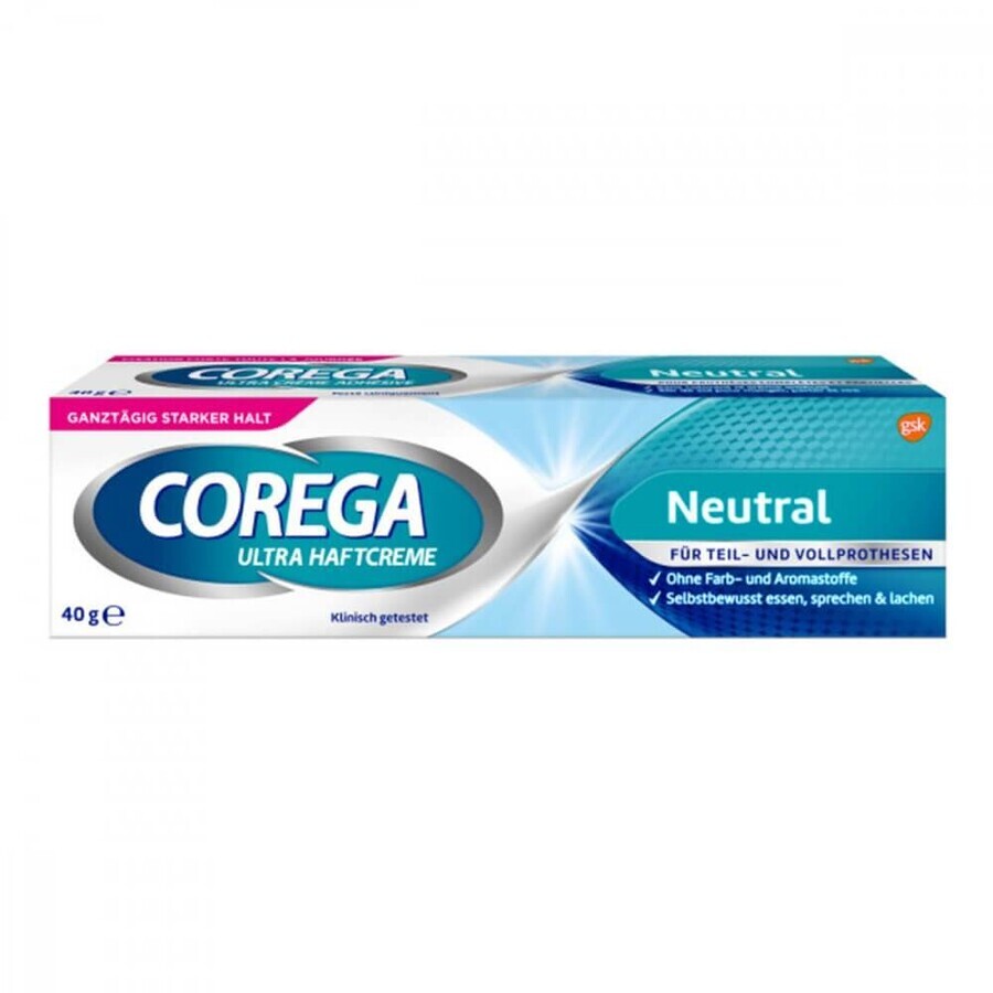 Corega Super Strong, fixeercrème voor kunstgebitten, neutraal, 40 g