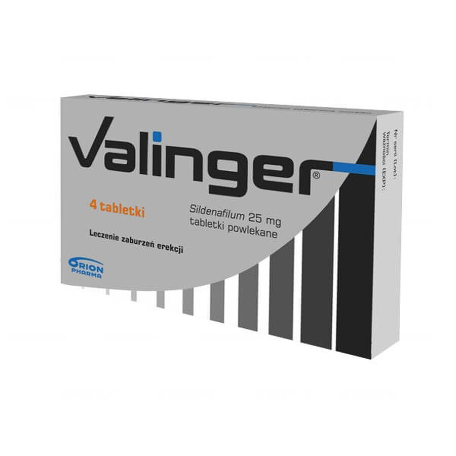 Valinger 25 mg, 4 comprimés