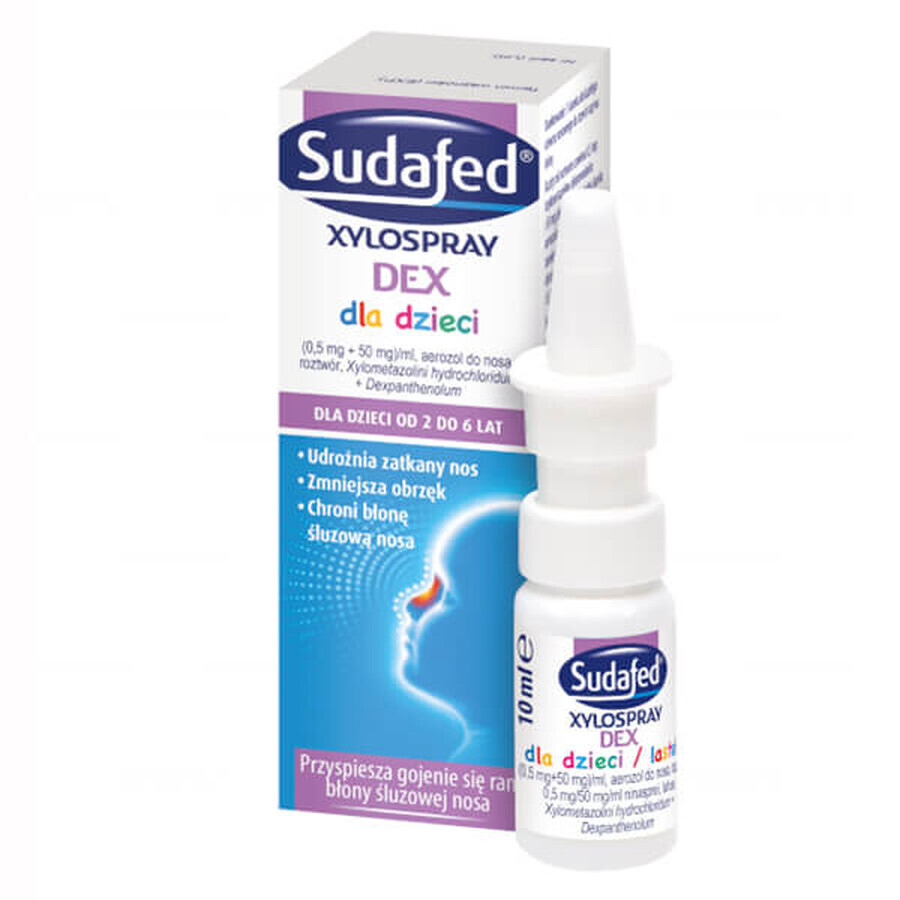 Sudafed XyloSpray DEX pentru copii (0,5 mg + 50 mg)/ml, spray nazal, 2-6 ani, 10 ml