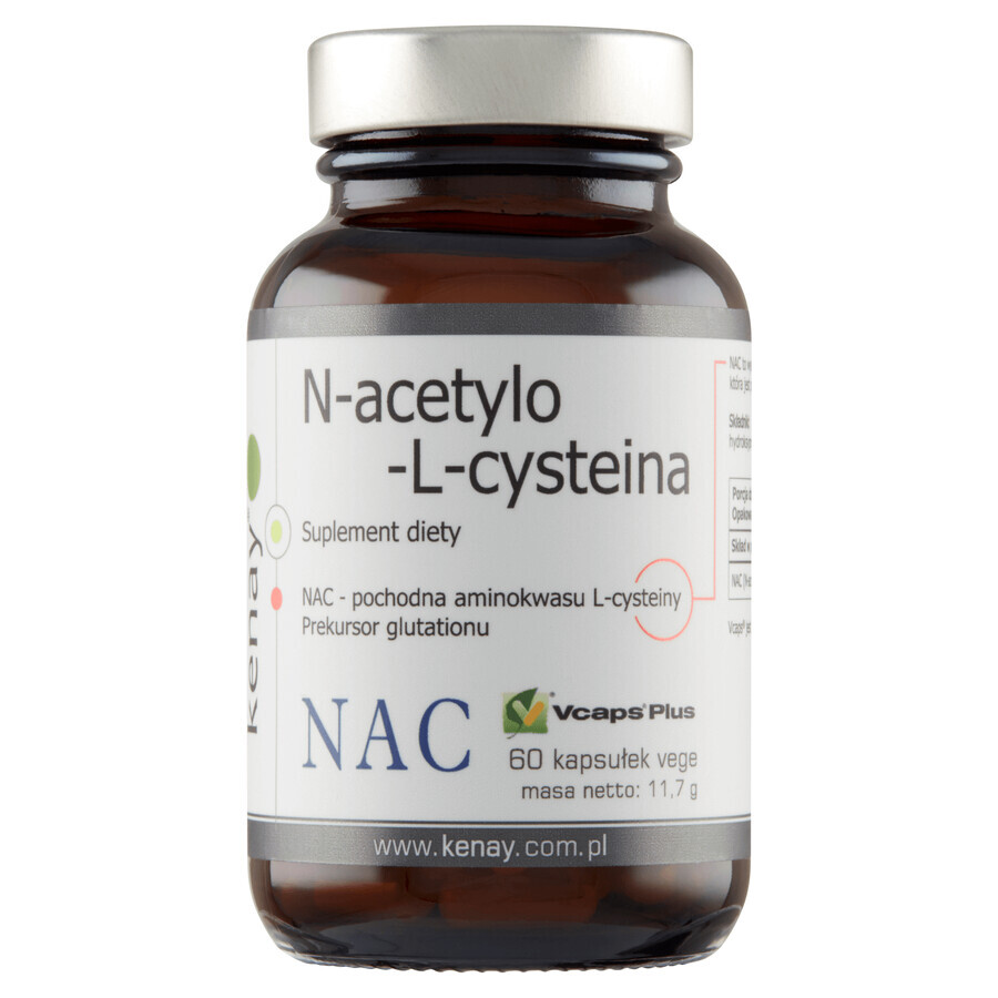 Kenay NAC N-acetyl-L-cysteïne, 60 plantaardige capsules