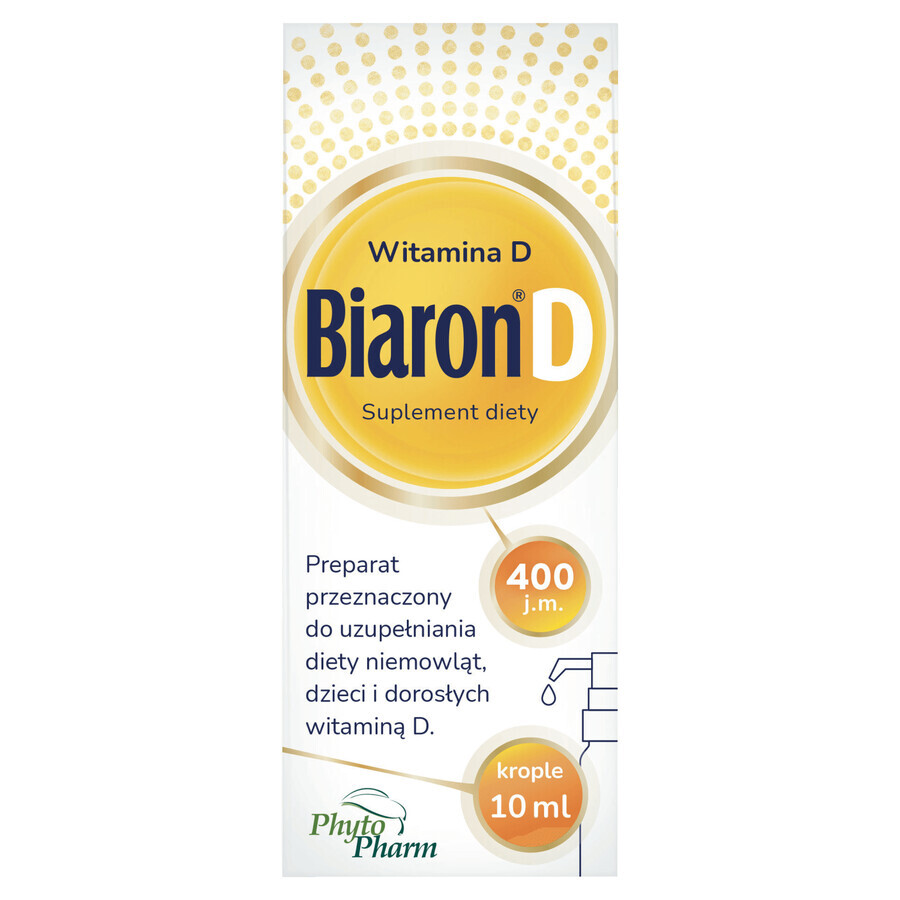 Biaron D, vitamine D 400 IE, druppels, 10 ml