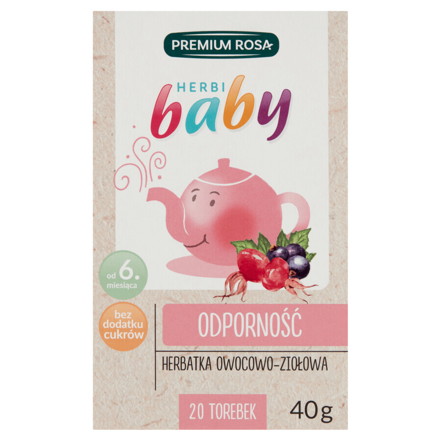 Premium Rosa Herbi Baby Immunity, een thee voor baby's en kinderen vanaf 6 maanden, 20 builtjes