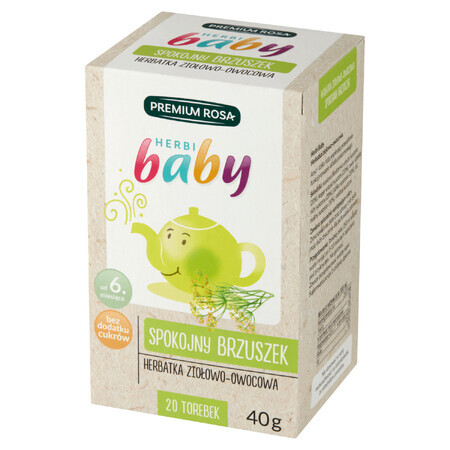 Premium Rosa Herbi Baby Calm buikje, thee voor baby's en kinderen vanaf 6 maanden, 20 builtjes