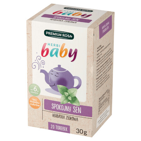 Premium Rosa Herbi Baby Peaceful Sleep, een thee voor baby's en kinderen vanaf 6 maanden, 20 builtjes