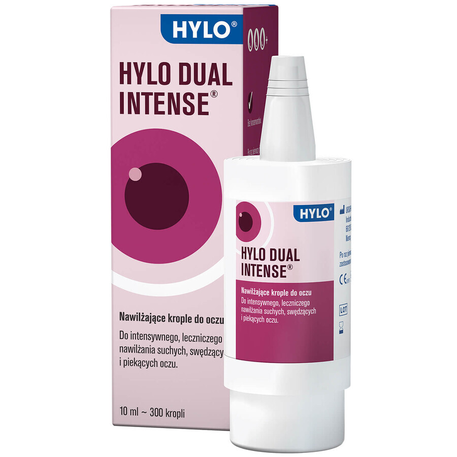 Hylo Dual Intense Hydrating Eye Drops with Ectoine, Preservative Free, 10ml